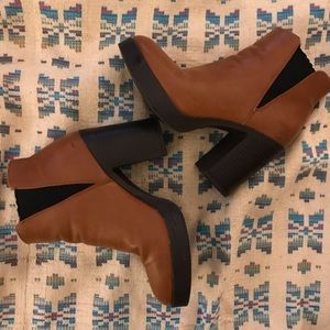 Brown/camel heel booties Forever 21!